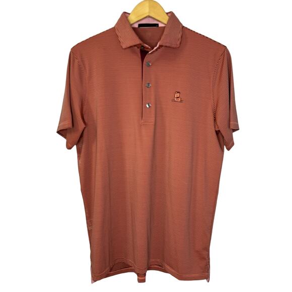 Greyson Performance Golf Polo Shirt Men’s M Button Down Striped Red - Picture 1 of 8